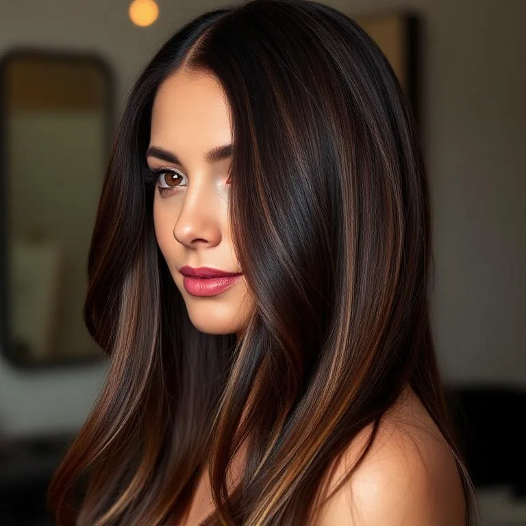Chocolate balayage with caramel highlights Rochester NY