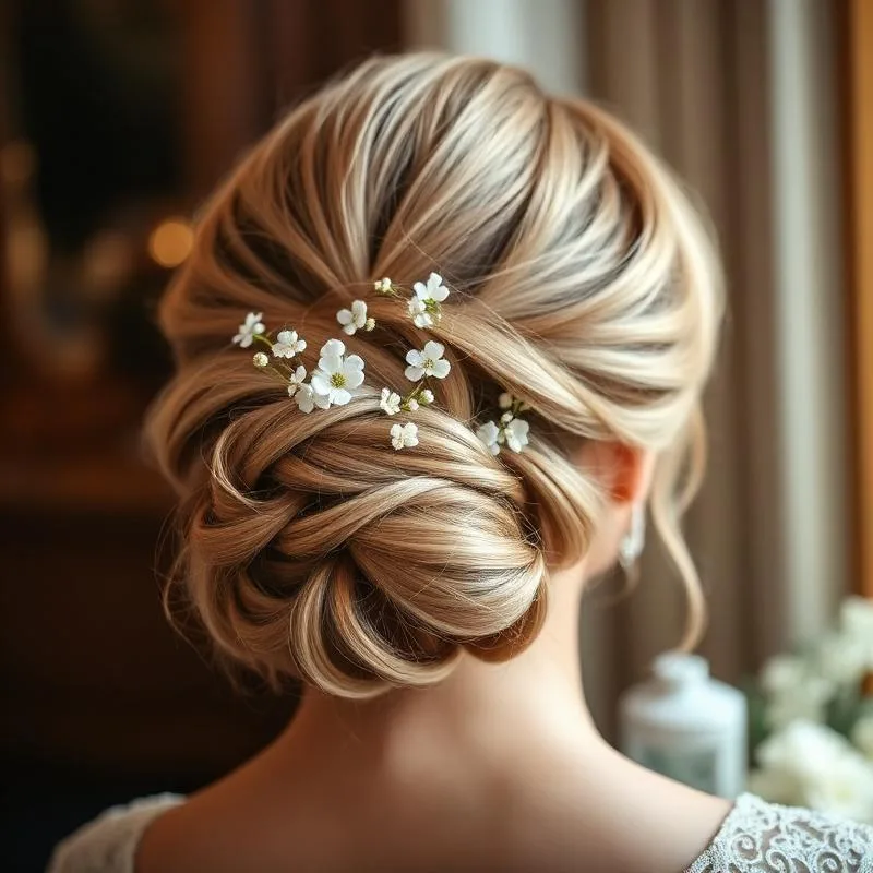 Romantic bridal updo by Michelle Doyle