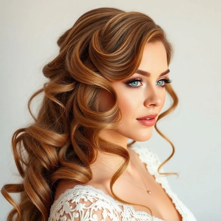 Hollywood waves bridal hairstyle Rochester NY