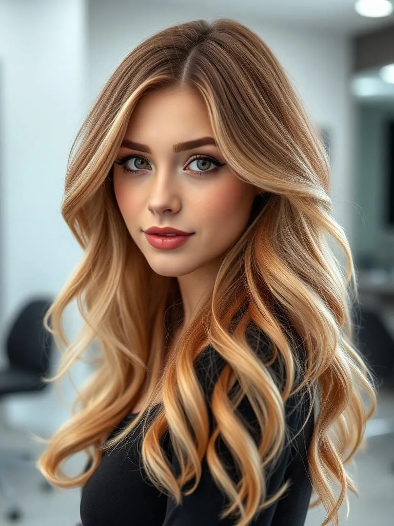 Honey blonde hair color with warm golden tones Rochester NY