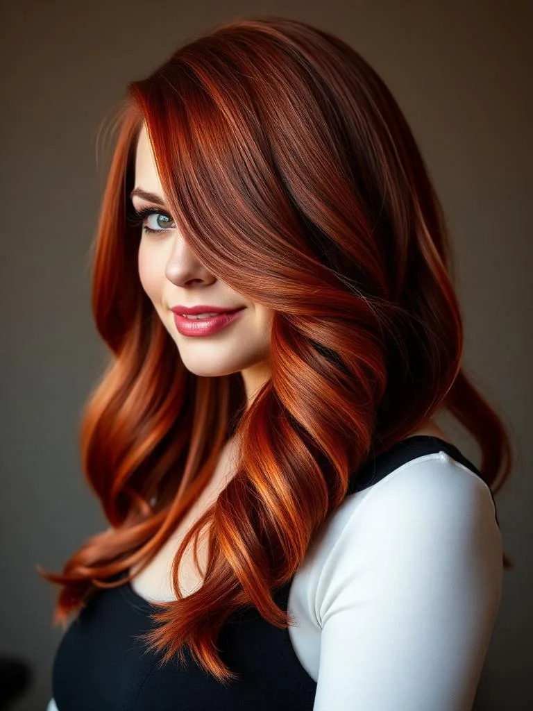 Vibrant copper red hair color Rochester NY