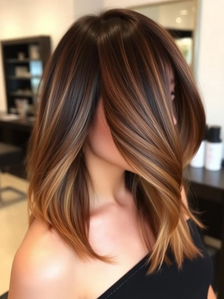 Caramel brown hair color transformation Rochester NY