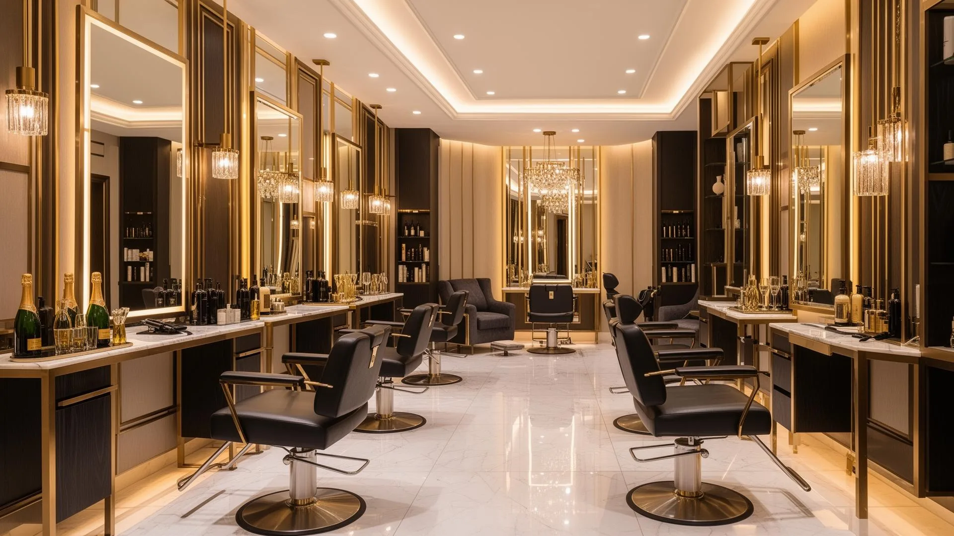 Luxury hair salon interior in Rochester NY